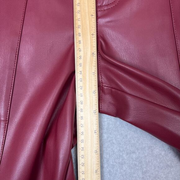 We The Free Uptown High Rise Vegan Leather Flare Pant in Mulberries Size 10 - Picture 13 of 15